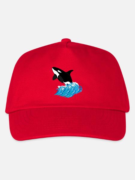 Orca Print - Kids’ Baseball Cap - red