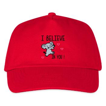 Motivation – Ich glaube an dich - Kinder Basecap - Rot - Vorne