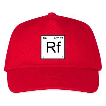 Rutherfordium Symbol Quadrat - Kinder Basecap - Rot - Vorne