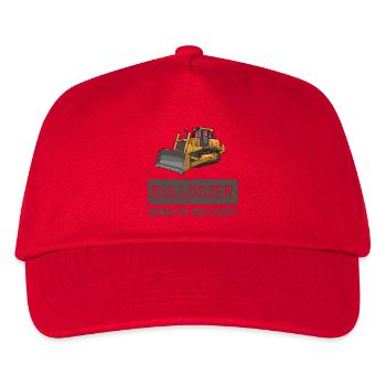 Bulldozer Born to Bulldoze – Baumaschinen Design - Kinder Basecap - Rot - Vorne