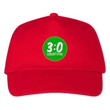 Fußball Dreißig 30. Geburtstag - Kinder Basecap - Rot - Vorne