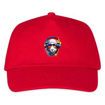 Sheep with headphones in Nebula colors - Kids’ Baseball Cap - red - Front