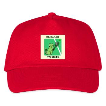 Katzen-Tennisspieler - Kinder Basecap - Rot - Vorne