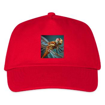 Dragonflies Macro Portrait Wildlife Graphic - Kids’ Baseball Cap - red - Front