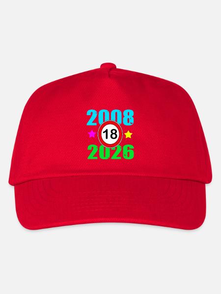 18e anniversaire 2026 - Casquette de baseball Enfant - rouge