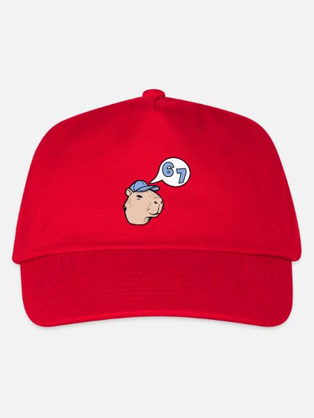 Capybara Six Seven – Antwort 67 - Kinder Basecap - Rot