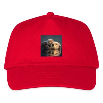 Otter Love Mother And Baby On The Water - Kids’ Baseball Cap - red - Front