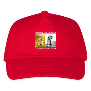 Meme- Born to dawdle, Forced to deliver - Kids’ Baseball Cap - red - Front