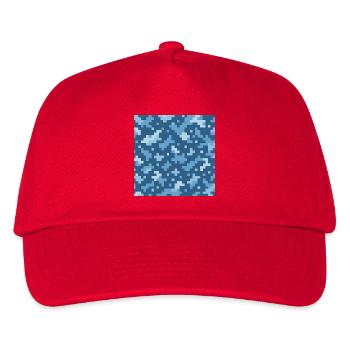 Blue pixel pattern - Kids’ Baseball Cap - red - Front