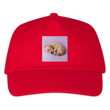 Sleeping Puppy on Lilac Background - Kids’ Baseball Cap - red - Front