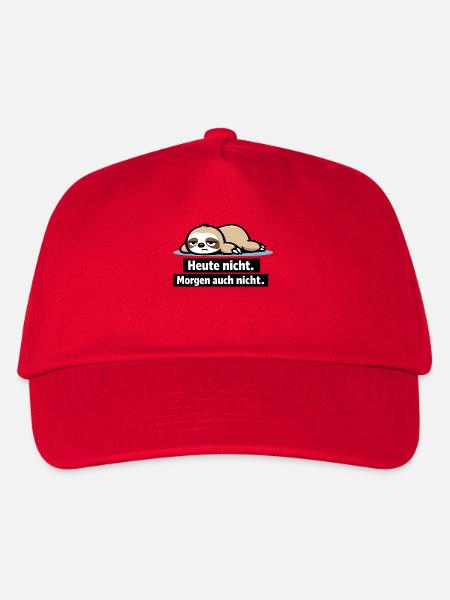 Lazy Sloth: Not Today - Kids’ Baseball Cap - red