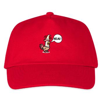 Hühner Prinzenmütze - Karneval Helau - Kinder Basecap - Rot - Vorne