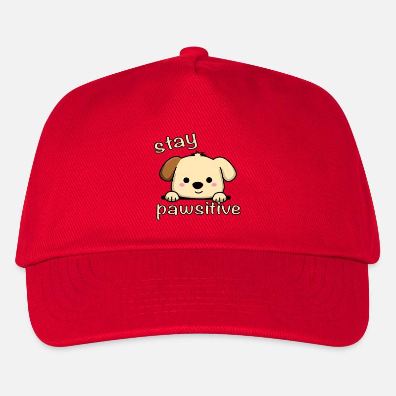 Stay Pawsitive - Kinder Basecap - Rot