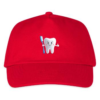 Dent souriante avec une brosse à dents - Casquette de baseball Enfant - rouge - Devant