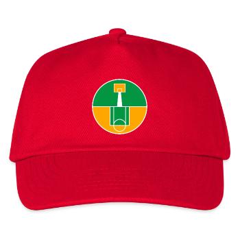 Rundes Basketballfeld-Emblem - Kinder Basecap - Rot - Vorne
