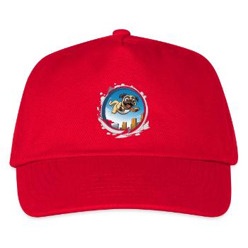 Pug Sprinter in the city run - Kids’ Baseball Cap - red - Front
