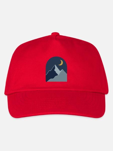 Midnight Mountain Serenity - Kinder Basecap - Rot