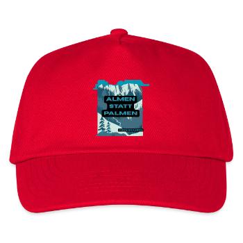 Almen statt Palmen – Berglandschaft - Kinder Basecap - Rot - Vorne