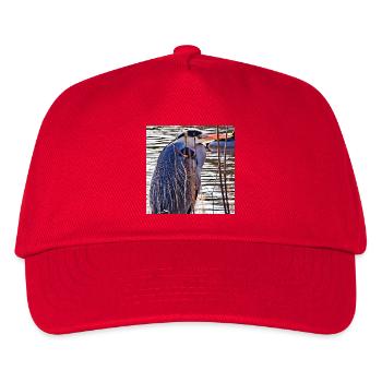 Héron cendré au lac - Photographie de nature Faune - Casquette de baseball Enfant - rouge - Devant