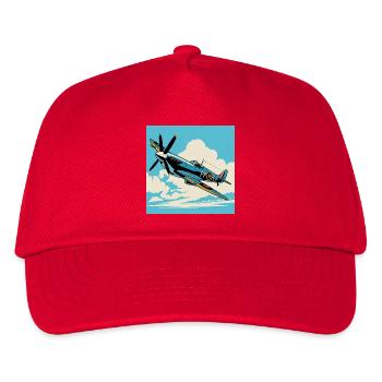 Vintage Prop Airshow Pop Art - Kids’ Baseball Cap - red - Front