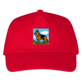 Deutscher Schäferhund Rassehund Geschenk - Kinder Basecap - Rot - Vorne
