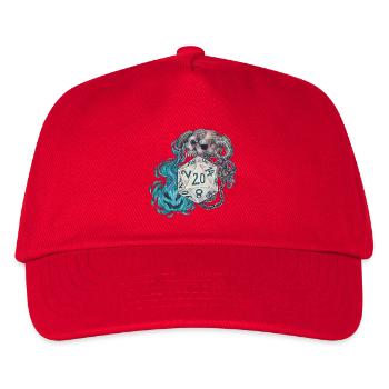 Rollenspiel Tabletop D20 Würfel Geschenk Warlock - Kinder Basecap - Rot - Vorne