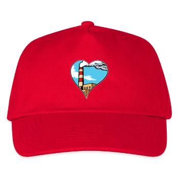 Industrie Herz Fabrik Liebe Statement Umweltschutz - Kinder Basecap - Rot - Vorne