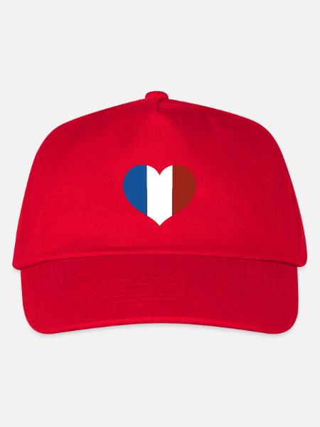 Herz der französischen Flagge - Kinder Basecap - Rot