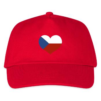 Tschechische Herzflagge - Kinder Basecap - Rot - Vorne