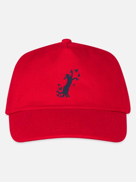Nekomata Yokai Silhouette – Japanische Mythologie  - Kinder Basecap - Rot