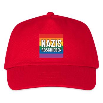 Nazis Abschieben - Antifa Tee - Kinder Basecap - Rot - Vorne