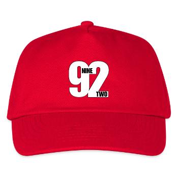 92 NEUN ZWEI! - Kinder Basecap - Rot - Vorne