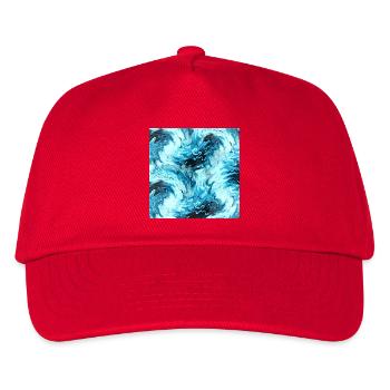 Aqua Marble Pattern Waves - Kids’ Baseball Cap - red - Front