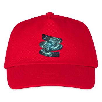 Fisch-T-Shirt, Sternenzeichen Konstellation - Kinder Basecap - Rot - Vorne