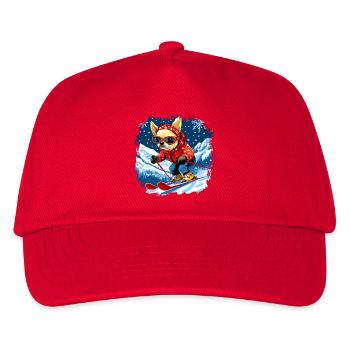 Chihuahua Ski - Kinder Basecap - Rot - Vorne