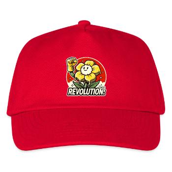Flower with fist and revolution lettering - Kids’ Baseball Cap - red - Front