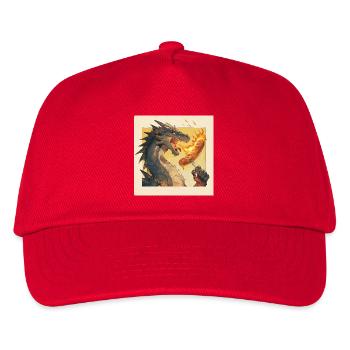 Drache grillt Bratwurst - Kinder Basecap - Rot - Vorne