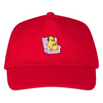 Gamer Duck Vogel spielt Videospiele Kunst - Kinder Basecap - Rot - Vorne