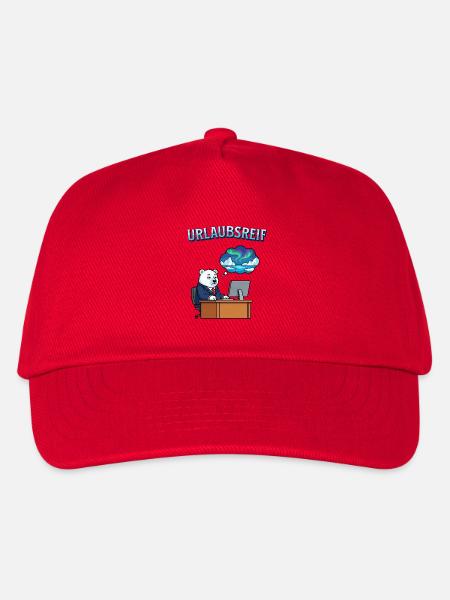 Urlaubsreif Eisbär am Schreibtisch - Kinder Basecap - Rot