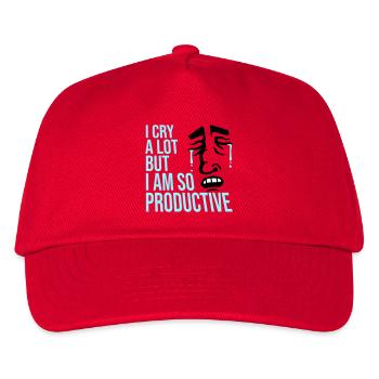 I Cry A Lot But I Am So Productive Lustig Emotion - Kinder Basecap - Rot - Vorne