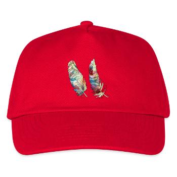 Feder - Kinder Basecap - Rot - Vorne