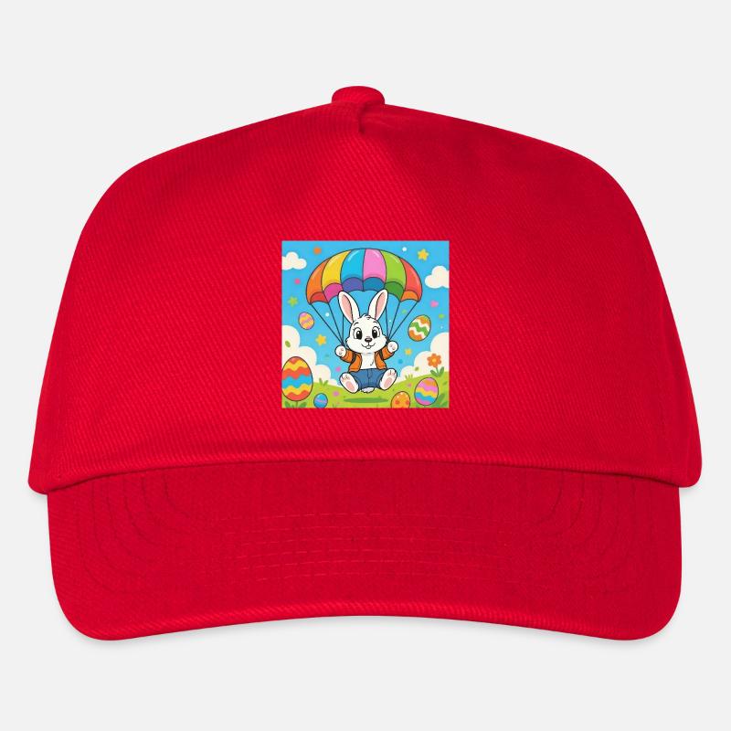 Osterhase mit Fallschirm - Kinder Basecap - Rot