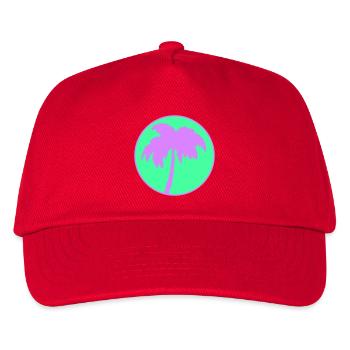 Neon Palmenkreis Silhouette - Kinder Basecap - Rot - Vorne