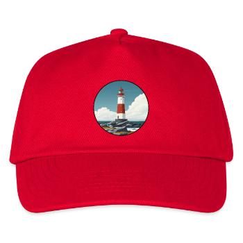 Breton lighthouse on the rocky coast - Kids’ Baseball Cap - red - Front