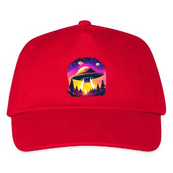 OVNI au néon sur une forêt de néons - Casquette de baseball Enfant - rouge - Devant
