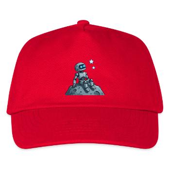 9 Der nachdenkliche Roboter - Kinder Basecap - Rot - Vorne