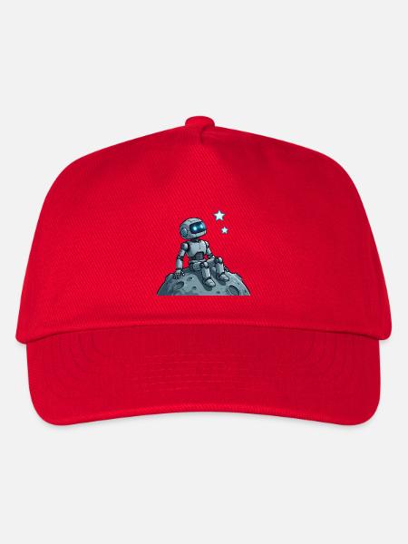 9 Der nachdenkliche Roboter - Kinder Basecap - Rot