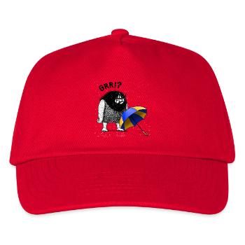 Caveman with Umbrella - Kids’ Baseball Cap - red - Front