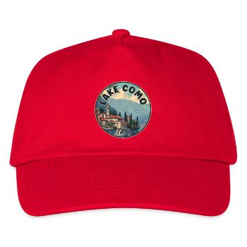 Entdecken Sie majestätische Aussicht auf den Comer See in Italien - Kinder Basecap - Rot - Vorne