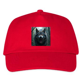Aggressiver Wolf - Kinder Basecap - Rot - Vorne